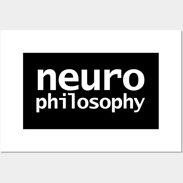 Neurophilosophy Minimal Typography White Text Wall Art by ellenhenryart